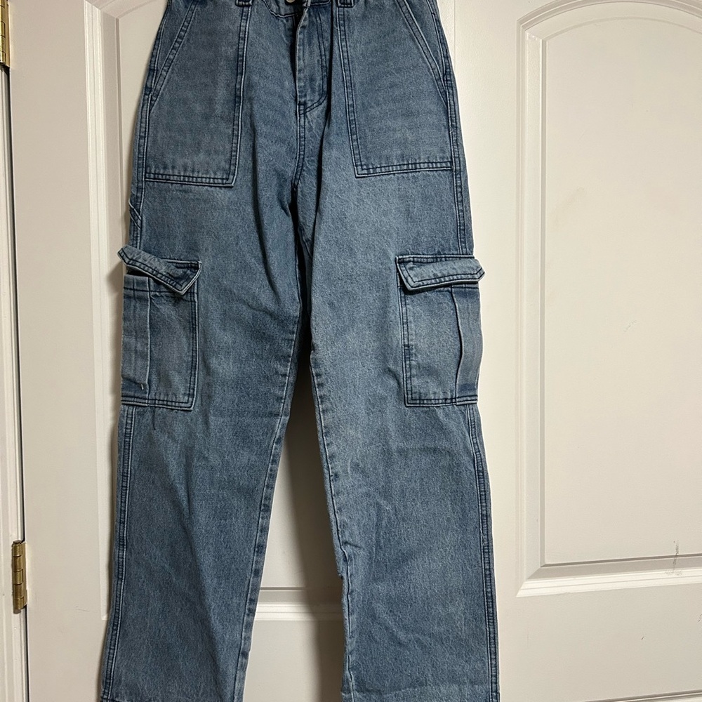 Blank NYC Relaxed Blue Cargo Jeans
